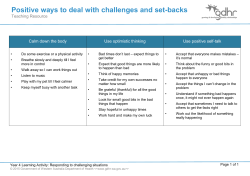 Positive ways to deal with challenges and set