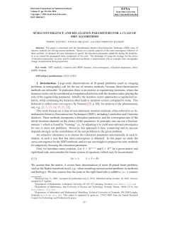 SEMI-CONVERGENCE AND RELAXATION PARAMETERS FOR A