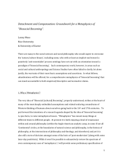 Detachment and Compensation: Groundwork for a Metaphysics of