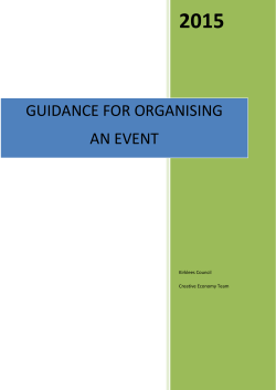 guidance for organising an event