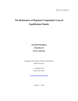 The Robustness of Regional Computable General Equilibrium Models