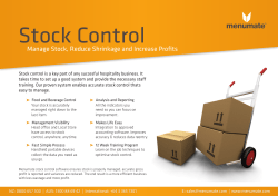 Manage Stock, Reduce Shrinkage and Increase Profits