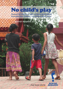 No child`s play - Fair Trade Tourism