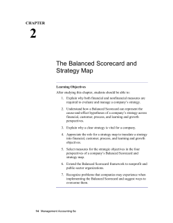 The Balanced Scorecard and Strategy Map
