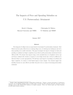 The Impacts of Price and Spending Subsidies on US Postsecondary