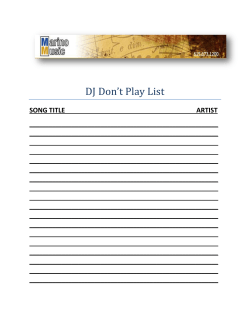 DJ Don`t Play List