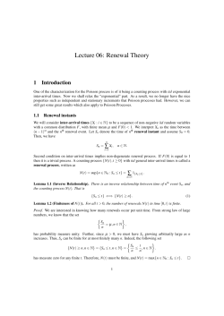 Lecture 06: Renewal Theory