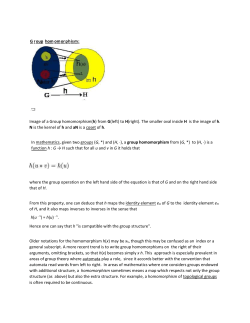 up o r G hom o p or m h m is : Image of a Group homomorphism(h