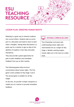 LESSON PLAN: DEBATING HUMAN RIGHTS
