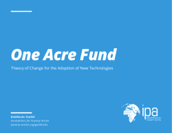 Theory of Change for the Adoption of New Technologies