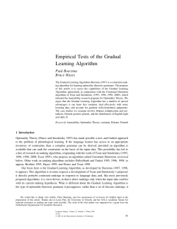 Empirical Tests of the Gradual Learning Algorithm