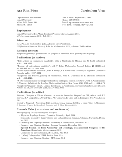 Ana Rita Pires Curriculum Vitae - Cornell Math