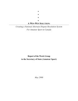 Creating a National Alternate Dispute Resolution