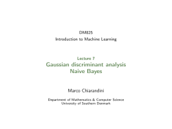 Gaussian discriminant analysis, naive Bayes
