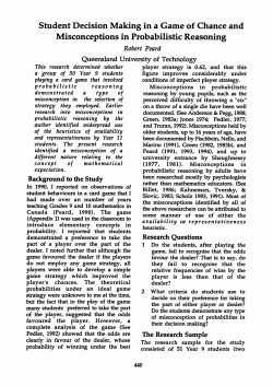 Student Decision Making in a Game of Chance and Misconceptions