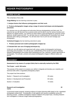 higher photography - Elgin High School