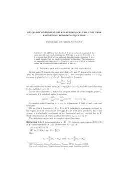 ON QUASICONFORMAL SELF-MAPPINGS OF THE UNIT DISK