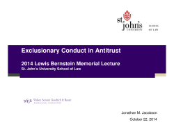 Exclusionary Conduct in Antitrust