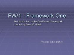 FW/1 - Framework One - Twin Cities ColdFusion User Group