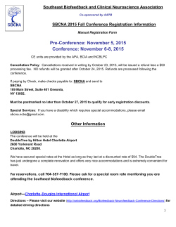 2015 SBCNA Conference Registration