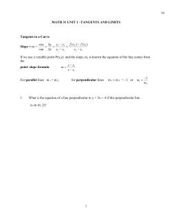 slope of tangent at A(2,17)