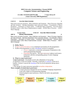 UNIT IV Macro Processors 9