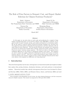 The Role of Firm Factors in Demand, Cost, and Export Market