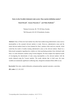Entry in the Swedish wholesale trade sector: Does market definitions