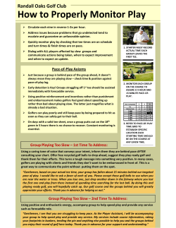 How to Properly Monitor Play on the Golf Course