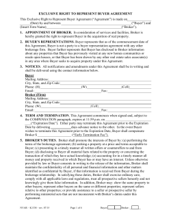 EXCLUSIVE RIGHT TO REPRESENT BUYER