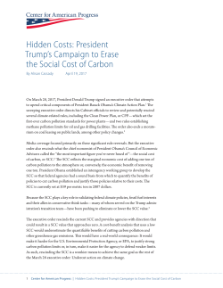 President Trump`s Campaign to Erase the Social Cost of Carbon