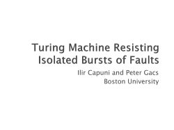 Turing Machine Resisting Isolated Bursts of Faults