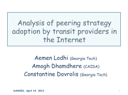 Peering strategy adoption