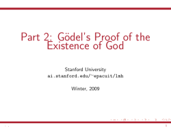 Part 2: G&ouml;del`s Proof of the Existence of God