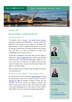 Discount Rate in Ireland and the UK