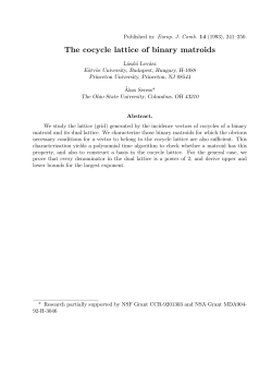 The cocycle lattice of binary matroids