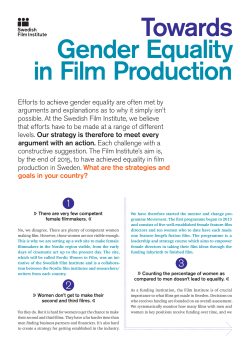 Towards Gender Equality in Film Production