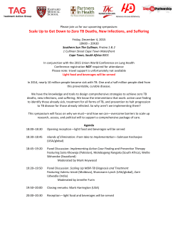 Scale Up to Get Down to Zero TB Deaths, New Infections, and