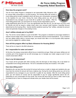 Air Force Utility Program Frequently Asked Questions