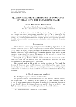 quasisymmetric embeddings of products of cells into the euclidean