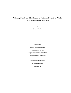 Winning Numbers: The Defensive Statistics Needed to Win in NCAA