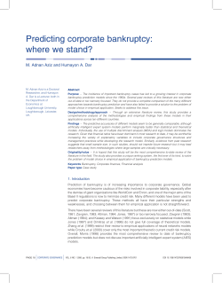 Predicting corporate bankruptcy: where we stand?