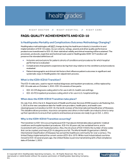 faqs: quality achievements and icd-10 - For Hospitals