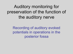 Auditory monitoring for preservation of the function of the auditory
