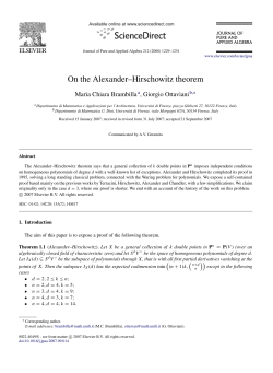 On the Alexander&ndash;Hirschowitz theorem