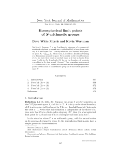 New York Journal of Mathematics Horospherical limit points of S