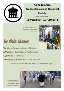 Autumn 2014 - Abingdon Area Archaeological and Historical Society