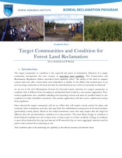 Target Communities and Condition for Forest Land