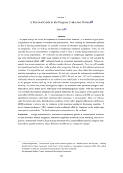 A Practical Guide to the Program Evaluation Methods