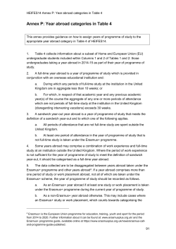 Annex P: Year abroad categories in Table 4